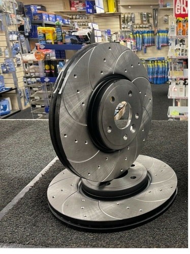 Drilled grooved front brake - grooved,